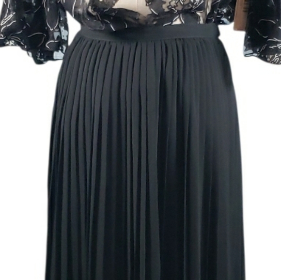 Vintage Made To Order Silk Chiffon Knife Pleat Skirt Sheer Classic Old Money 2/4 - Picture 4 of 10